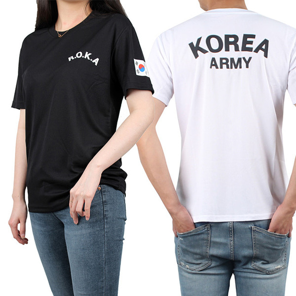 쿨드라이 ROKA 로카반팔티 검정 로카티 군인 군용 군대 PX 티셔츠